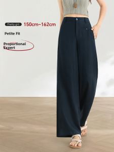 HIPPIE MISS | Hipster Girl Dark Blue Hemp Linen Tencel Loose Straight Leg Pants
