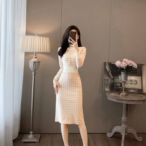 SUYE | Waist-Cinching Slimming Style Knitted Long Dress