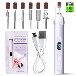 Mini Electric Nail Drill with UV Lamp 13800 RPM Professional Electric Nail File Kit USB Portable Manicure Drill Salon Tool