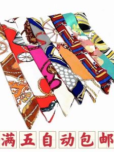 ยาวผ้าพันคอผ้าไหม Hairband ผีเสื้อโบว์ช่อดอกไม้ขนาดเล็กเนคไทตกแต่งของขวัญกล่องงานฝีมือทํามือสําหรับหญิง