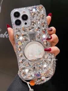 Creative Crystal Water Diamond Protective Phone Case for 16 15 14 pro Max 13 Fashionable Womens Style Shockproof Cover