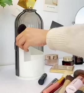 Hộp Đựng Bàn Chải Đánh Răng Có Nắp Trượt 360 Độ ° Hộp Đựng Cọ Trang Điểm Bằng Nhựa Chống Bụi Xoay Được Tiện Dụng Cho Việc Sắp Xếp Đồ Dùng Trong Phòng Tắm