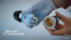 Fitting Lampu Bohlam Portable EU Plug 250V 6A E27 with Switch