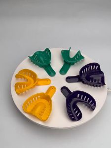 12pcs Sendok Cetak Dental / Sendok Cetak Gigi Plastik / Tray Impression Tray Size 1-6 Set Kit