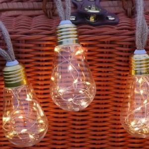 Solar String Lights Hemp Rope Edison Bulb Fairy Lights 4M/6M/8M Warm White for Garden Patio Pergola Wedding Christmas Decor