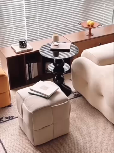 Fabric square stool green small chair home-use simple and modern entrance shoe-changing stool small bench living room