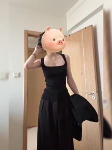 SHUQINGLAI | Knitted Sleeveless Halter Crop Top Summer