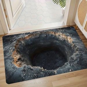 VIKAMA Deep Pit Texture Pattern Carpet  Indoor and Outdoor Entrance Door Mat Living Room Bedroom Floor Mat Home Decoration