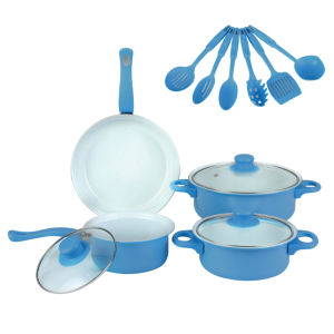 12-Piecet Non-Stick Pots And Pans Set Kitchen Utensil Set Milk Pot Frying Pan Kitchen Cookware Gifts for Friends and Family