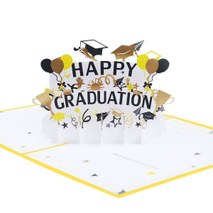 3D Golden Printed Graduation Greeting Cards