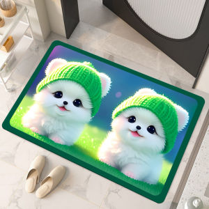Quick Dry Anti Slip Kitchen Bathroom Silica Clay Mat Absorbent Water Foot Pad Cute Cartoon Washroom Entrance Door Mat