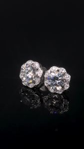 APIR 1 Carats D VVS1 Moissanite Stud Earrings for Women 925 Sterling Silver Sparkling Diamond earrings Bridal Wedding Jewelry