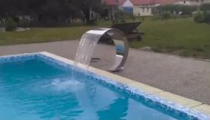 60×30cm Swimming Pool Waterfall Rounded Arc Design 304 Stainless Steel Pool Water Fountain Decor Cascade Indoor Outdoor