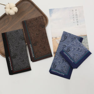 3/6Pcs Cotton Printed Handkerchief Gentleman Retro Pure Cotton Nostalgic Thin Absorbent Sweat Wipe Hand Towel Square 43cm