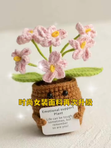 SG RumahHome® Croche Flowers Potted Doll Emotional Support Creative Plant Toys Childrens Prize Student Birthday Gift Office Desk Decoration Planting
