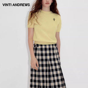 Vintage Elegant Knit Short Sleeve Top