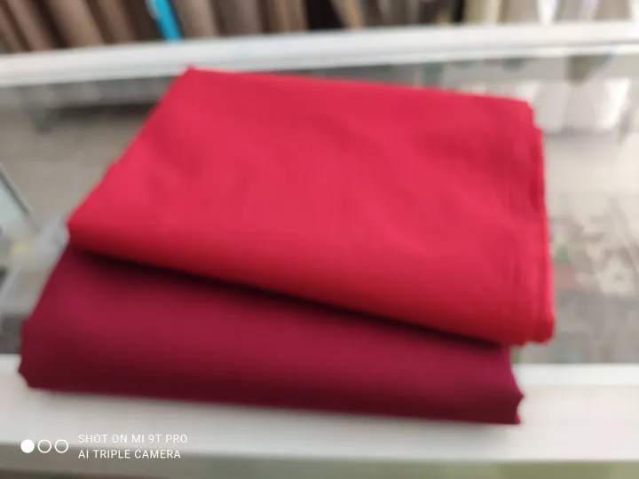 ชุดประจำชาติ ผ้าคอตตอนทำโจงกระเบน สีแดงสด สีเลือดหมู