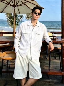 OUMULONG | Summer Lightweight and Sunproof Mens Long Sleeve Workwear Shirt