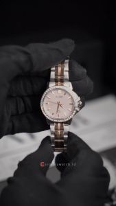 Jam Tangan Wanita Alba Signa AH7CX1X1 Rose Dial Silver Dual Tone Stainless Steel Strap
