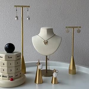 Metal Jewelry Display Rack Earrings Display Necklace Ring Holder Display Rack T Bar Shelf Display Stand