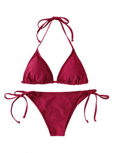 Bộ Bikini Dây Buộc Gợi Cảm Dành Cho Nữ Kiểu Brazil Có Dây Buộc Bên Hông Điều Chỉnh Được Chất Liệu Polyester Nylon Kiểu Buộc Cổ Halter.