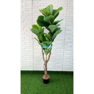 Pohon Hias Tanaman Artificial Ketapang X3 T150 Latex Pot Dasar Hitam Dekorasi Sudut Ruang Tamu Aesthetic