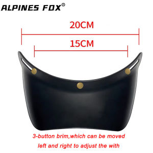 Motorcycle Retro Helmet Brim and Lens 3-Button Adjustable Fit for Shoei EX Zero TT&CO Motobike Retro Vintage Helmet Accessories