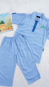 Ammarkids - One Set Kurta ATHAR - Setelan Koko Kurta Anak Laki Laki Terbaru 3 Masjid Suci