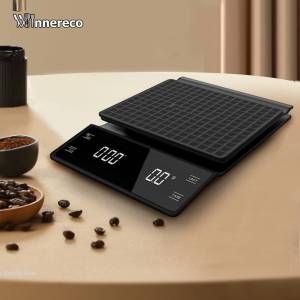 Pour Over Drip High Precision Espresso Digital Coffee Scale Kitchen Food Weighing LED Display Timer AT