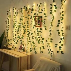 Vine with Fairy Light 20/50/100 LED Pothos String Lights Leaf Lights for Bedroom Room Wall Garden Party Wedding Dorm Decor