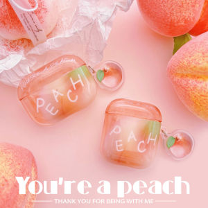 JoeJoe Original Peach Design Protective Case for Apple Airpods Pro2 Bluetooth Earphones Soft Shell Compatible with Gen 2 And 3