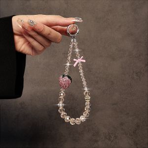 Luxurious Crystal Rhinestone Beaded Handbag Chain Key Holder Mobile Phone Strap Car Keychain Bag Pendant High-End Sensation