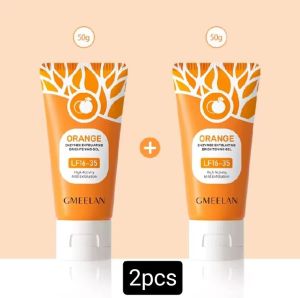 GMEELAN 3PC orange Exfoliating Gel Facial Glowing Blackhead cleaner Body exfoliating 1Menit 50G