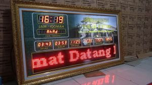Jadwal Sholat Digital Abadi 60x120Cm Plus Running Text Merah