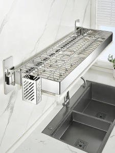 B&W | Wall Mounted Dishes Storage Shelf 304 Stainless Steel