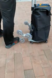 Stainless Steel Trolley Cart with 10 Silent Climbing Wheels Truck Shopping Cart Reinforced Aluminum Alloy Wheel
