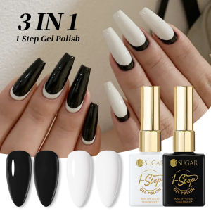UR SUGAR 15ml Black White 1-step Gel Polish 3 IN 1 Gel Nail Polish Nail Art Soak Off LED UV Gel Nail Varnishes For Nail DIY Arts
