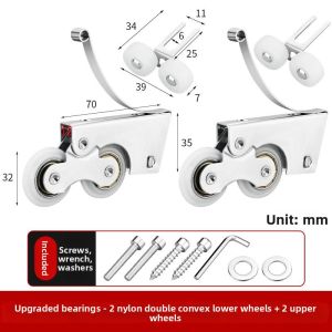 Floor Mounted Sliding Door Wheel Glass Aluminum