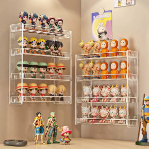 Nail-Free Wall Mounted Multi-Functional Display Rack Storage Box for Dolls Cosmetics - Space-Saving Organizer