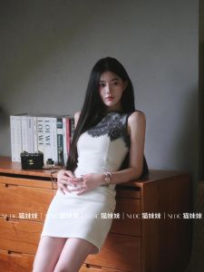 มีสินค้าในสต็อก! Modern British Luxury บิดเกลียว ผ้าลินิน ผ้า ลูกไม้ การประกบขนตาเดรส เรียบหรู ผู้หญิง แฟชั่น