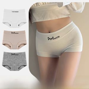 MiiOW | กางเกงขาสั้นผ้าฝ้ายแท้เอวสูงสำหรับผู้หญิง กางเกงชั้นในป้องกันแสง 2-in-1 กระโปรงสั้น ป้องกันการมองเห็น ป้องกันแสง สวมใส่สบาย