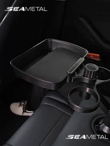BLALION Car Dual Cup Holder Expander Adjustable for 360° Rotating Multifunctional Auto Seat Cup Holder Snack Tray Drink Holder