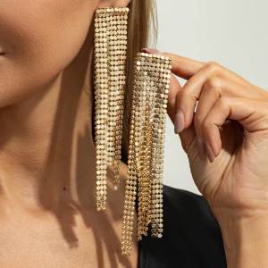 Salircon 2026 New Charm Shiny Tassels Drop Earrings for Women Fashion Metal Long Sequins Earring Wedding Birthday Jewelry Gift