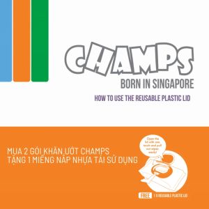 Champs Organic Moisturising Baby Wipes 60 Sheets x 2 Packs Hypoallergenic & Hypo-irritant Cotton Milk Enriched