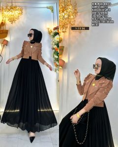 NEW SHR MAXI DRESS JAKET BELEZER RAJUT MIX CERUTY FULL PURING BY SHR 100%