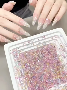 ❤❤❤Hot Sale PlayfulPicksS 50 cái lốc 3Mm Nhiều Màu Móng Tay Nghệ Thuật Đá Quý Micro Nail Thạch Mini Pha Lê Bling Móng Tay Nghệ Thuật Trang Trí Làm Móng Tay Phụ Kiện