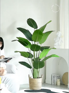 【Singapore Spot】24 Branching faux plants flowers 100-100cm indoor plant artificial flowers artificial leaves artificial plant with pot fake plants with pot fake flowers Turtles back white lotus travelers banna apple leaf