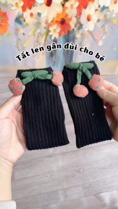 Tất vớ cao cổ cho bé gái 3 - 8 tuổi. Vớ trẻ em thu đông Bubi Baby Cherry hàng cao cấp xuất khẩu