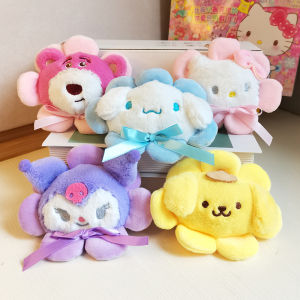 Sunflower Cinnamoroll Plush Keychain Pom Pom Purin Kuromi Melody Pochacco Doll Bag Hanging Ornament
