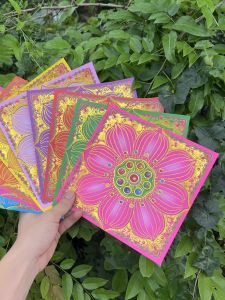 Large Double-Sided Lotus Paper Colorful Glass Nine Lotus Flowers Handmade Pineapple Fortune Coin Folding Paper Cultural Goods